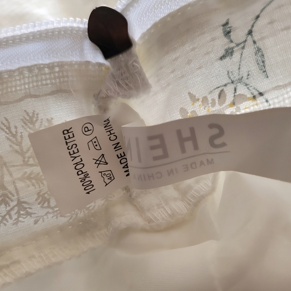 SHEIN Lightweight Purse Medium Size White Floral Zip-Up - Picture 6 of 10